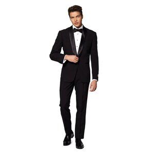 OppoSuits Slim-Fit Tuxedo Set Men's Size 36R Black Suit Jacket & Pants Set NIB